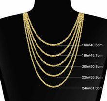 Load image into Gallery viewer, Authentic 10K YELLOW GOLD Hollow Twist Rope Link Chain Necklace 5.5mm 22"