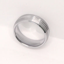 Load image into Gallery viewer, Tungsten Carbide Convex Groove Satin Finish Beveled Edges Wedding Band Ring 8mm