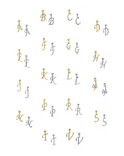 Load image into Gallery viewer, 14K Gold Heart Initial Pendant Letter Charm Flower Necklace Alphabet Diamond Cut