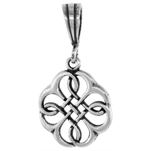Load image into Gallery viewer, 925 Sterling Silver Large Celtic Shield Knot Pendant 3/4 (19mm) Inch Tall