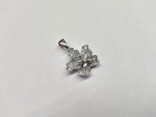 Load image into Gallery viewer, 925 Sterling Silver Small Micro Pave CZ Orchid Pendant 11/16 (17mm) Inch Tall