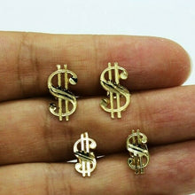 Load image into Gallery viewer, 10K Solid Yellow Gold Dollar $ Sign Money Stud Earring Push Back 2 Size