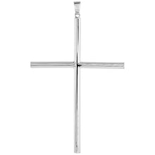Load image into Gallery viewer, 925 Sterling Silver Large Plain 5mm Tubular Cross Pendant 4 Inch (100mm) Tall