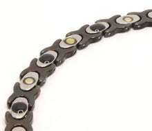 Load image into Gallery viewer, Tungsten Carbide Ceramic 2-Tone Black & Rhombus Facets Magnetic Therapy Bracelet