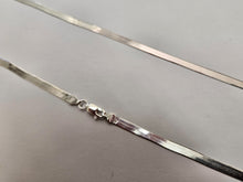 Load image into Gallery viewer, 925 Sterling Silver Beveled Edges Herringbone Chain Necklace 3mm 7" to 30"