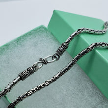 Load image into Gallery viewer, 2.5mm Sterling Silver Round BYZANTINE Chain Necklace Bracelet Antiqued Finish