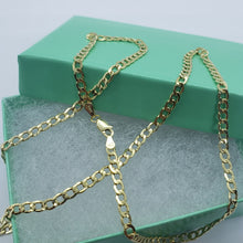 Load image into Gallery viewer, 10K Yellow Gold Hollow Cuban Curb Chain Link Necklace Bracelet 3.5mm 4.5mm 7~30"
