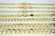 Load image into Gallery viewer, 14K SOLID GOLD CUBAN LINK CHAIN NECKLACE BRACELET FOR MEN WOMEN 2~11.5mm 7~36"