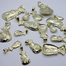 Load image into Gallery viewer, 10K Solid Real Gold Dollar Money Bag Textured Pendant Charm Polished 5 Sizes