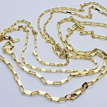 Load image into Gallery viewer, 14K Solid Yellow Gold Box Open Link Chain Necklace 1.5mm 2mm 16" 18" 20" 22" 24"