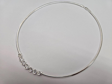 Load image into Gallery viewer, 925 Sterling Silver Cubetto Omega Chain Necklace with Round Bezel Set CZ 3mm 16"