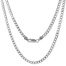 Load image into Gallery viewer, 925 Sterling Silver Fine Curb Cuban Link Chain Necklace Bracelet 4mm 7" to 40"