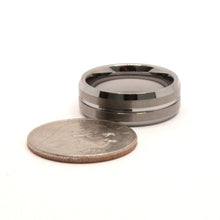 Load image into Gallery viewer, Tungsten Carbide Grooved Center Satin Finish Beveled Edges Wedding Band Ring 8mm