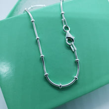 Load image into Gallery viewer, Sterling Silver Snake Chain Station Necklaces Bracelets Italy 1mm, Size 7"-30"