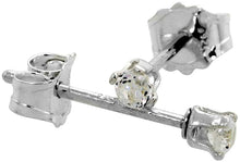 Load image into Gallery viewer, Tiny Sterling Silver Cubic Zirconia Stud Earrings Cartilage Nose Studs 2mm-4mm