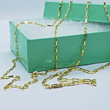 Load image into Gallery viewer, 14K Solid Yellow Gold Box Open Link Chain Necklace 1.5mm 2mm 16" 18" 20" 22" 24"
