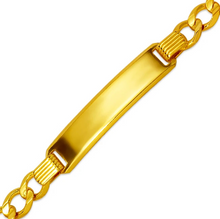 Load image into Gallery viewer, 14K Yellow Gold Baby ID Bracelet Curb X-Light 6mm ID 5mm Wide Chain 6" Engraving