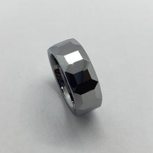 Load image into Gallery viewer, Tungsten Carbide 8mm Faceted Dome Wedding Band Ring Octagon Patterns Size 5~14