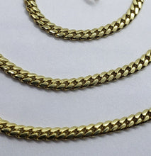 Load image into Gallery viewer, 18K Solid Yellow Gold Miami Cuban Link Chain Necklace Men 2.5mm-4mm Size 18"~24"