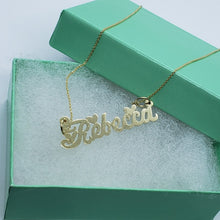 Load image into Gallery viewer, Authentic 10K Solid Yellow Gold Handmade Personalized Name Pendant w/out Rolo