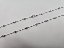 Load image into Gallery viewer, 925 Sterling Silver Oval Bead Station Necklace Bracelet Diamond Cut 3mm 7"- 18"