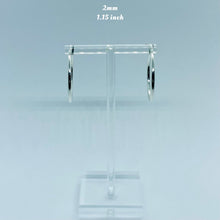 Load image into Gallery viewer, 925 Sterling Silver Tube Hoop Earrings Thickness 2mm 3mm 4mm 5mm