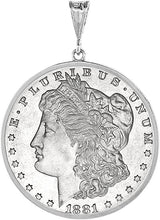 Load image into Gallery viewer, Sterling Silver Mexican Olympic One Dollar 38 mm Coins Prong Back Square Edge
