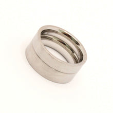 Load image into Gallery viewer, Stainless Steel Plain Matte Finish Flat Edge Wedding Thumb Ring Band 4-5mm
