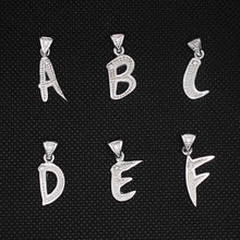 Load image into Gallery viewer, 925 Sterling Silver 26-Alphabet Calligraphic Action Font Dotted Initial Pendant