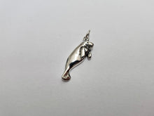 Load image into Gallery viewer, 925 Sterling Silver Plain Manatee Charm Pendant 1 Inch (25mm) Tall