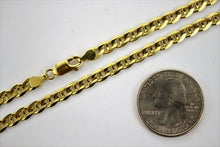 Load image into Gallery viewer, Authentic 14K Solid Yellow Gold Concave Mariner Chain Necklace 4.6mm 20" ~ 26"