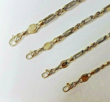 Load image into Gallery viewer, 14K Two tone Color Gold Hollow Figarope Link Chain Necklace 3mm-4.5mm 16"~28"