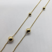 Load image into Gallery viewer, 14k Hollow Gold Station Bead Chain Necklace Bead 6mm Wide Chain 1mm/16" 18" 20"