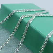 Load image into Gallery viewer, 925 Sterling Silver Spiga Wheat Chain Necklace Bracelet 2.5mm Length 7" to 30"