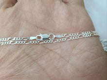 Load image into Gallery viewer, 925 Sterling Silver Figaro Chain Necklace Beveled Edge from Italy 2.5mm 16"-30"
