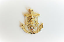 Load image into Gallery viewer, 10K Solid Yellow Gold Jesus Crucifix Anchor Mariner Pendant Charm