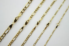 Load image into Gallery viewer, Authentic 14K Yellow Gold Hollow Figaro Chain Necklace 1.9mm-7.5mm 16"~30"
