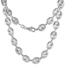 Load image into Gallery viewer, 925 Sterling Silver Puffed Anchor Mariner Chain Necklace Bracelet 8mm 7" to 18"