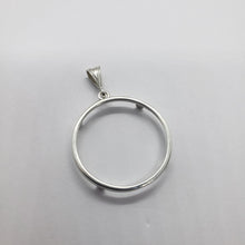 Load image into Gallery viewer, 925 Sterling Silver Mexican 1 Peso Bezel 34 mm Coins Prong Back Square Edge