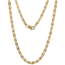Load image into Gallery viewer, Authentic 10K Yellow White Rose Gold Tri-Color Valentino Chain 2.8mm/16"-24"