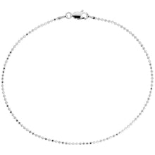 Load image into Gallery viewer, 925 Sterling Silver Faceted Pallini Bead Ball Chain Anklet 1.5mm 9 Inch Long