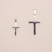 Load image into Gallery viewer, Sterling Silver Dainty Plain Cross Pendant Tubular Flawless High Polished Finish