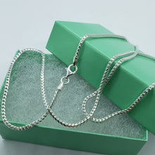 Load image into Gallery viewer, 925 Sterling Silver Franco Chain Necklace Square Link Italy 1.5mm-2.5mm 16"-36"