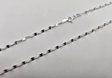 Load image into Gallery viewer, 925 Sterling Silver Diamond Cut Silver Coffee Flat Link Chain Necklace 2.3mm