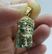 Load image into Gallery viewer, Authentic 10K Yellow Gold Diamond Cut Jesus Face Pendant 5 Sizes Left Right