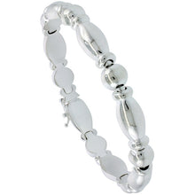 Load image into Gallery viewer, 925 Sterling Silver Stampato Oval Link Necklace Bracelet Italy 8mm 7" to 18"