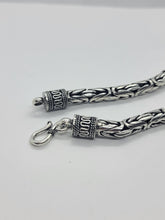 Load image into Gallery viewer, 7mm Sterling Silver Round BYZANTINE Chain Necklace Bracelet Antiqued Finish