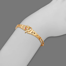 Load image into Gallery viewer, 14K Yellow Gold Fancy Dolphin Diamond Cut Bracelet 3mm Wide, 12mm Center H Clasp