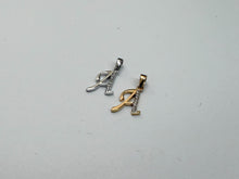 Load image into Gallery viewer, 14K Gold Heart Initial Pendant Letter Charm Flower Necklace Alphabet Diamond Cut