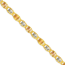 Load image into Gallery viewer, 14K Yellow White Rose Gold Tri-Color Valentino Link Chain Necklace 2.8mm 16"-24"